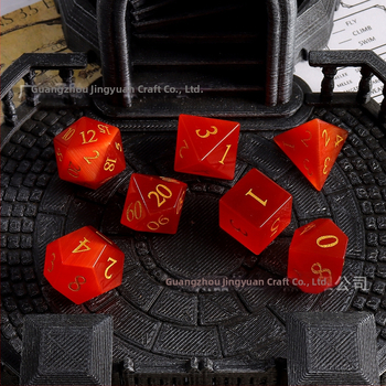 Xiping полиедрични зарове с котешко око, 7 части комплект за Dungeons & Dragons, материал: котешко око, произход: Wuzhou, Guangxi