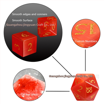 Xiping полиедрични зарове с котешко око, 7 части комплект за Dungeons & Dragons, материал: котешко око, произход: Wuzhou, Guangxi