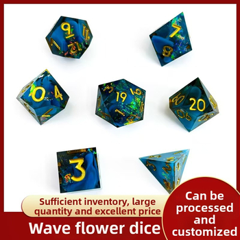 Комплект от 7 зарове от смола за настолни RPG, многостранни, персонализируеми