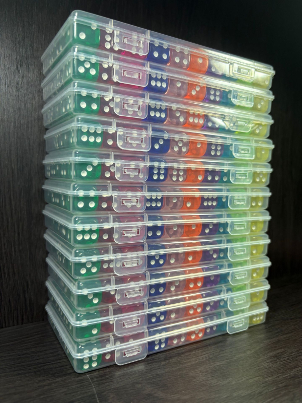 Акрилни кубчета за настолни игри със заоблени краища (Материал: Акрил; Форма: Друга; Опаковка: 500 броя; Възможна персонализация)