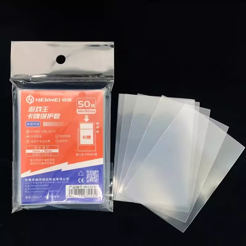 Henwei Yu-Gi-Oh! Θήκη Καρτών Τρίτου Επιπέδου, Εξωτερικό Κάλυμμα για Επιτραπέζια Παιχνίδια, Πλαστικό, 50 τεμάχια, Ματ 0.13 mm / Διαφανές 0.1 mm