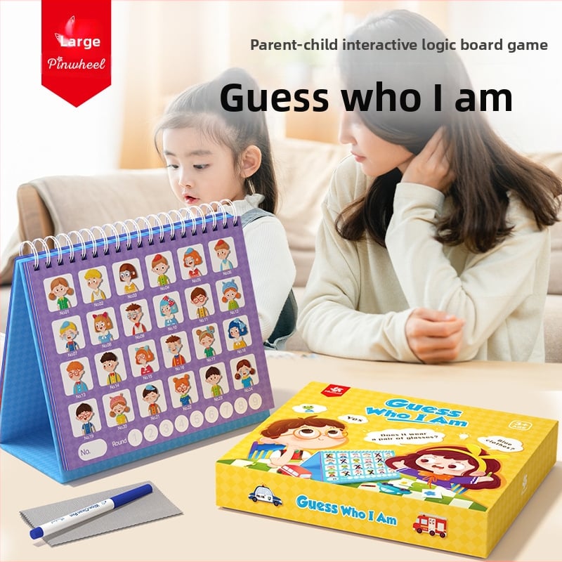 Pinwheel Guess Who I Am Card Game – Επιτραπέζιο παιχνίδι με χαρτόνι για γονέα και παιδί, ανάπτυξη λογικής σκέψης, 4–6 ετών