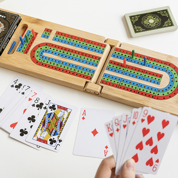 Drvena Cribbage ploča i kartična igra – Vakuumsko oblikovana ambalaža, Šifra proizvoda 278, Primjereno za uzrast 4–6 godina