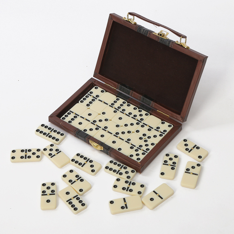 PU ντόμινο-σκάκι σετ, επιτραπέζιο παιχνίδι σκάκι-καρτών, συσκευασία με έγχρωμο κουτί, για ηλικίες 15–35 ετών, παιχνίδια άνω των 14