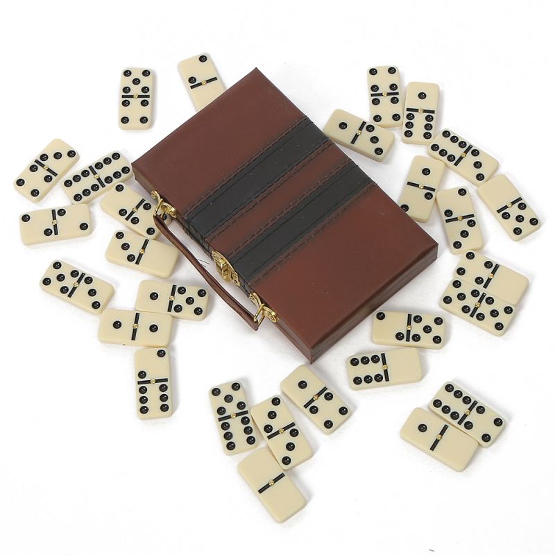 PU ντόμινο-σκάκι σετ, επιτραπέζιο παιχνίδι σκάκι-καρτών, συσκευασία με έγχρωμο κουτί, για ηλικίες 15–35 ετών, παιχνίδια άνω των 14