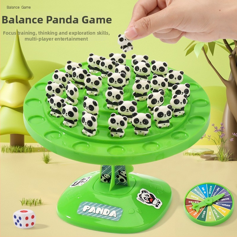 Dvojhráčová detská stolová hra Panda Balance Tree a Spaceman – vzdelávacia hra z plastu, vhodná do interiéru aj exteriéru, vek 4–14 rokov