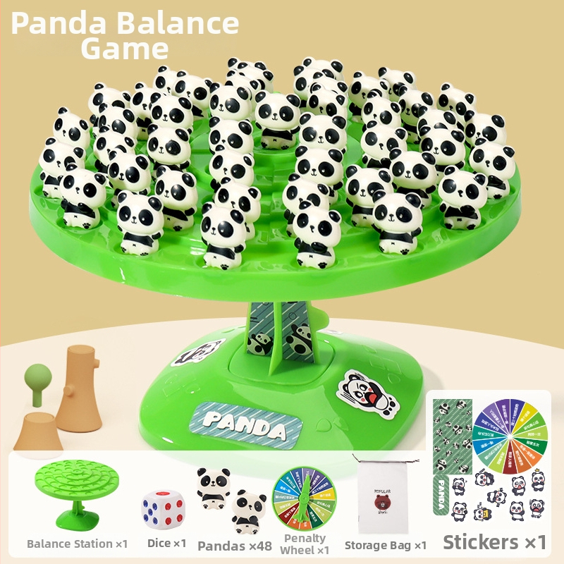 Dvojhráčová detská stolová hra Panda Balance Tree a Spaceman – vzdelávacia hra z plastu, vhodná do interiéru aj exteriéru, vek 4–14 rokov