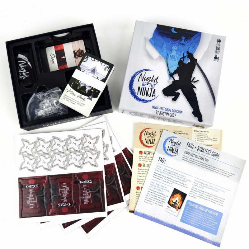 Ninja Night Karti za društvenu igru – Laminirani papir, DIY branda, uzrast 15–35, 14+