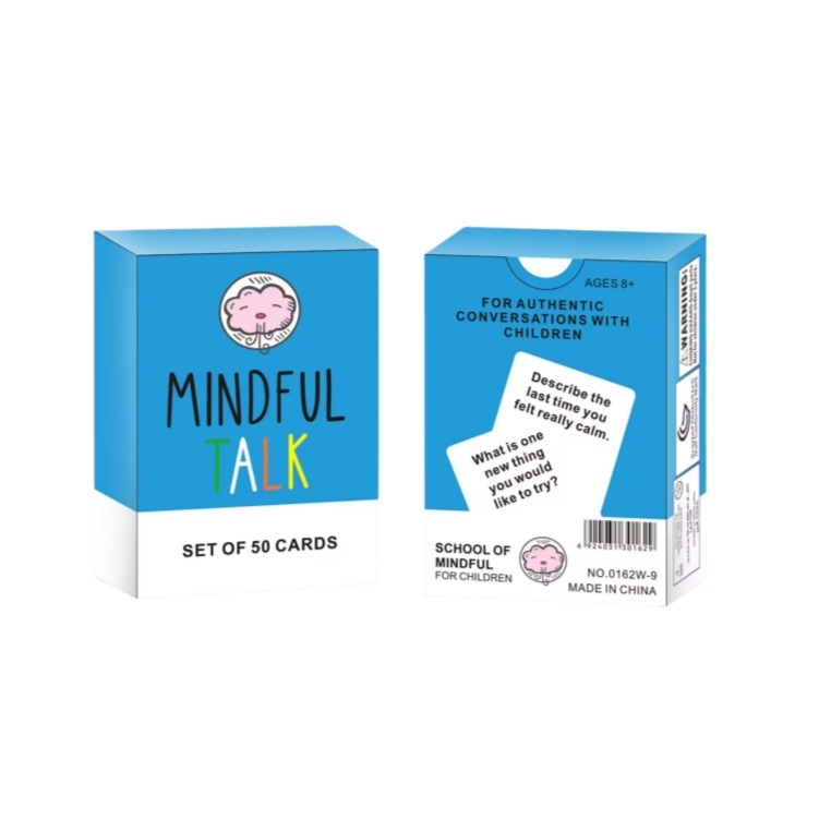 MindfulTalk Κάρτες Διαλόγου για Παιδιά – Εκπαιδευτικό, Διαδραστικό παιχνίδι με κάρτες, Χαρτί, Ηλικίες 0–14, Ανάπτυξη συναισθημάτων, όρασης, νοητικής ικανότητας, συντονισμού χεριού-ματιού