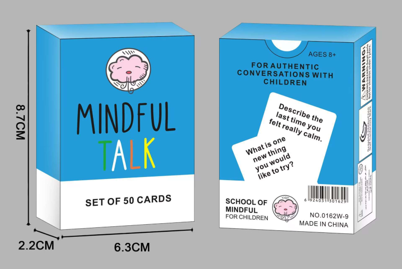 MindfulTalk Κάρτες Διαλόγου για Παιδιά – Εκπαιδευτικό, Διαδραστικό παιχνίδι με κάρτες, Χαρτί, Ηλικίες 0–14, Ανάπτυξη συναισθημάτων, όρασης, νοητικής ικανότητας, συντονισμού χεριού-ματιού