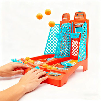 Επιτραπέζιο παιχνίδι δύο παικτών για μπάσκετ με βολές | πλαστικό υλικό | φύλλα παιχνιδιού | έγχρωμη συσκευασία | ηλικίες 4–35 ετών