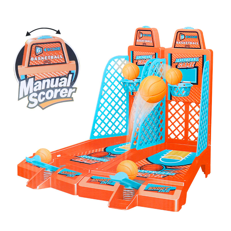 Επιτραπέζιο παιχνίδι δύο παικτών για μπάσκετ με βολές | πλαστικό υλικό | φύλλα παιχνιδιού | έγχρωμη συσκευασία | ηλικίες 4–35 ετών