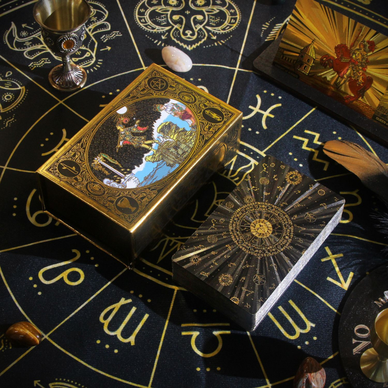 Waite Tarot špil: plastičan, vodootporan, zlatna folija, panoramsko klasično izdanje, 14+