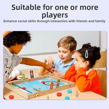 12-in-1 Asztali sakk és rejtvényjáték – fa, családbarát, 4–6 éveseknek, elősegíti a szülő–gyermek interakciót