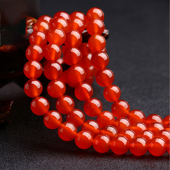 7A crvene ahat kuglice za DIY nakit – prirodno okrugle perle različitih veličina (4-12 mm)