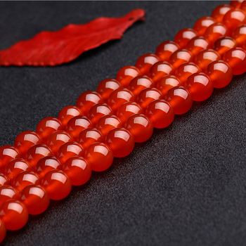 7A crvene ahat kuglice za DIY nakit – prirodno okrugle perle različitih veličina (4-12 mm)