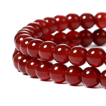 7A crvene ahat kuglice za DIY nakit – prirodno okrugle perle različitih veličina (4-12 mm)