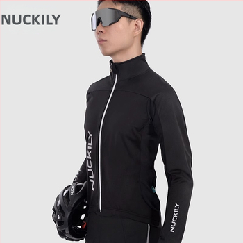 NUCKILY zimski unisex komplet za vožnju biciklom: topao, Spandex tkanina, jednobojni uzorak, za vožnju
