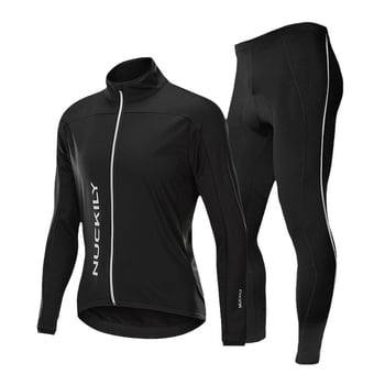 NUCKILY zimski unisex komplet za vožnju biciklom: topao, Spandex tkanina, jednobojni uzorak, za vožnju