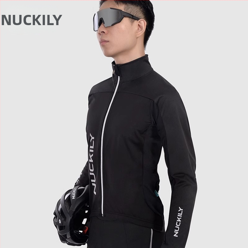 NUCKILY zimski unisex komplet za vožnju biciklom: topao, Spandex tkanina, jednobojni uzorak, za vožnju