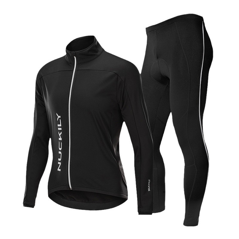 NUCKILY zimski unisex komplet za vožnju biciklom: topao, Spandex tkanina, jednobojni uzorak, za vožnju