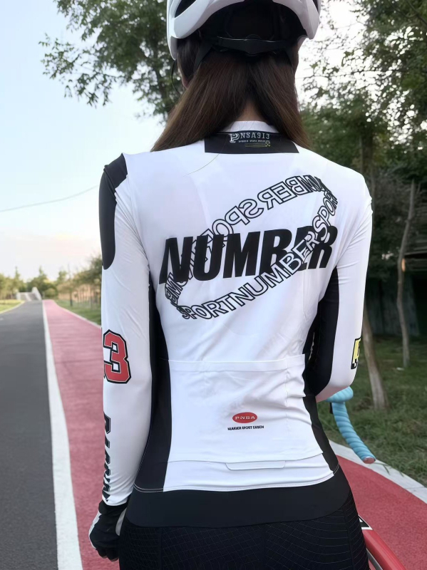 Ciklistički dres s dugim rukavima, unutarnje fleece, unisex, prugast uzor, odvodi vlagu