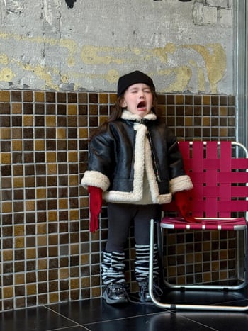 Jachetă de iarnă pentru copii, stil coreean, exterior din bumbac cu căptușeală din bumbac, închidere cu șnur la față