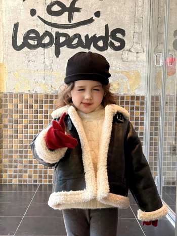 Jachetă de iarnă pentru copii, stil coreean, exterior din bumbac cu căptușeală din bumbac, închidere cu șnur la față