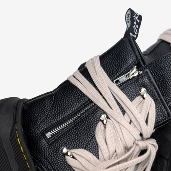 Unisex Martin čizme s debelim potplatom, bočni zip i vezanje sprijeda, klinasti potpetica 6–8 cm, PU gornji dio, okrugli vrh