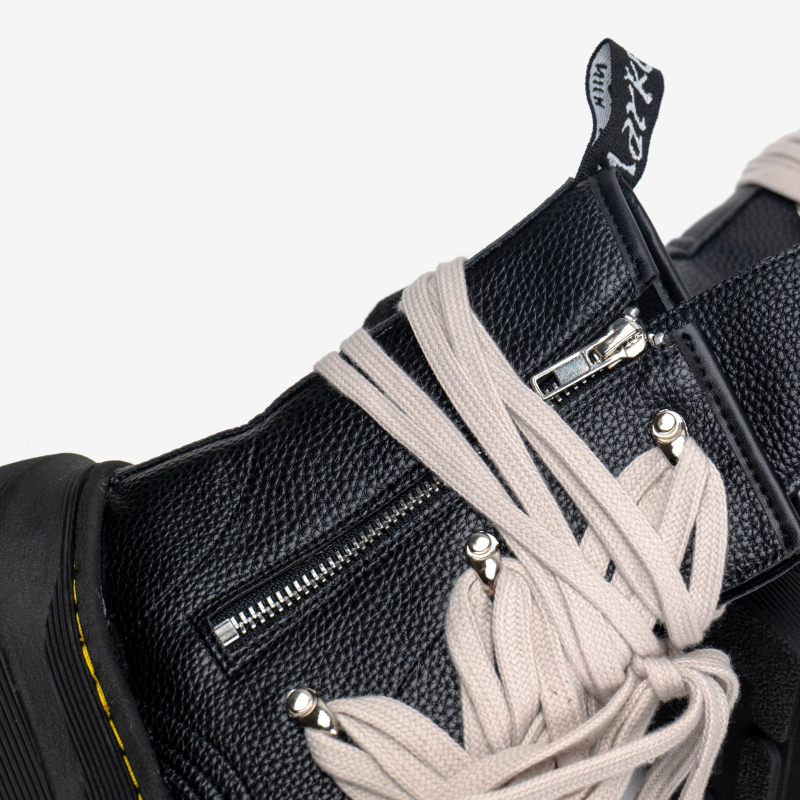 Unisex Martin čizme s debelim potplatom, bočni zip i vezanje sprijeda, klinasti potpetica 6–8 cm, PU gornji dio, okrugli vrh