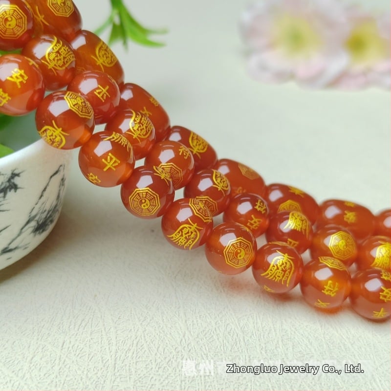 DIY perle za nakit, agat i staklo, toplim otiskivanjem, oslikane i elektroplatirane, znak mira, Liusheng Jewelry