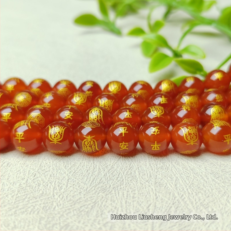 DIY perle za nakit, agat i staklo, toplim otiskivanjem, oslikane i elektroplatirane, znak mira, Liusheng Jewelry