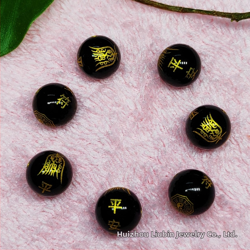 DIY perle za nakit, agat i staklo, toplim otiskivanjem, oslikane i elektroplatirane, znak mira, Liusheng Jewelry