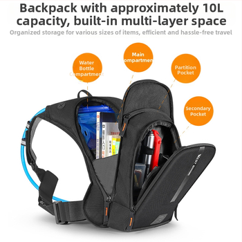 West Biking velosipēdu mugursoma, modeļa YP0707285, 10L ietilība, poliesters ar iekšējo alumīnija foliju