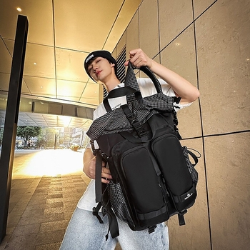 Rucsac unisex din nylon pentru călătorii de relaxare, capacitate 20–35L, compatibil cu laptop de 10 inch, curele de umăr curbate