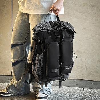 Rucsac unisex din nylon pentru călătorii de relaxare, capacitate 20–35L, compatibil cu laptop de 10 inch, curele de umăr curbate