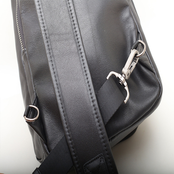 Кожена мъжка чанта за гръден кош с кожа от горния слой, уличен стил, система против кражба, множество отделения, презрамка за кръст