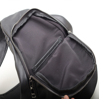 Кожена мъжка чанта за гръден кош с кожа от горния слой, уличен стил, система против кражба, множество отделения, презрамка за кръст