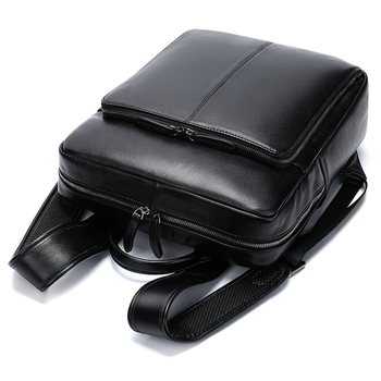 Σακίδιο από γνήσιο δέρμα, πρώτο στρώμα βοδινού δέρματος, καμπυλωτές ιμάντες ώμου, διαπνοή, αδιάβροχο και ανθεκτικό στη φθορά