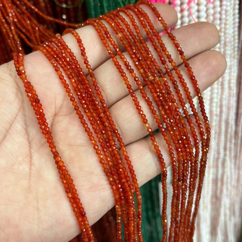 Labave perle od agata – okrugle, facetirane, grubim rezom, marka Xinyue