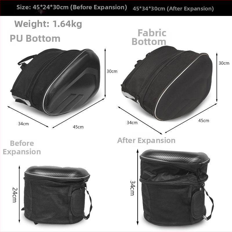 Motocikla sānu soma ar ķivere kabatu, modelis A0106, PVC, ietilpība 30L, Xing xiuya, lietus pārsegs iekļauts