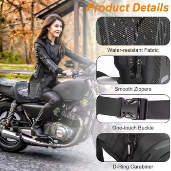 Motocikla ceļojumu soma ar stingru korpusu, poliesters, 1 L, ūdensizturīga ar lietus pārsegu