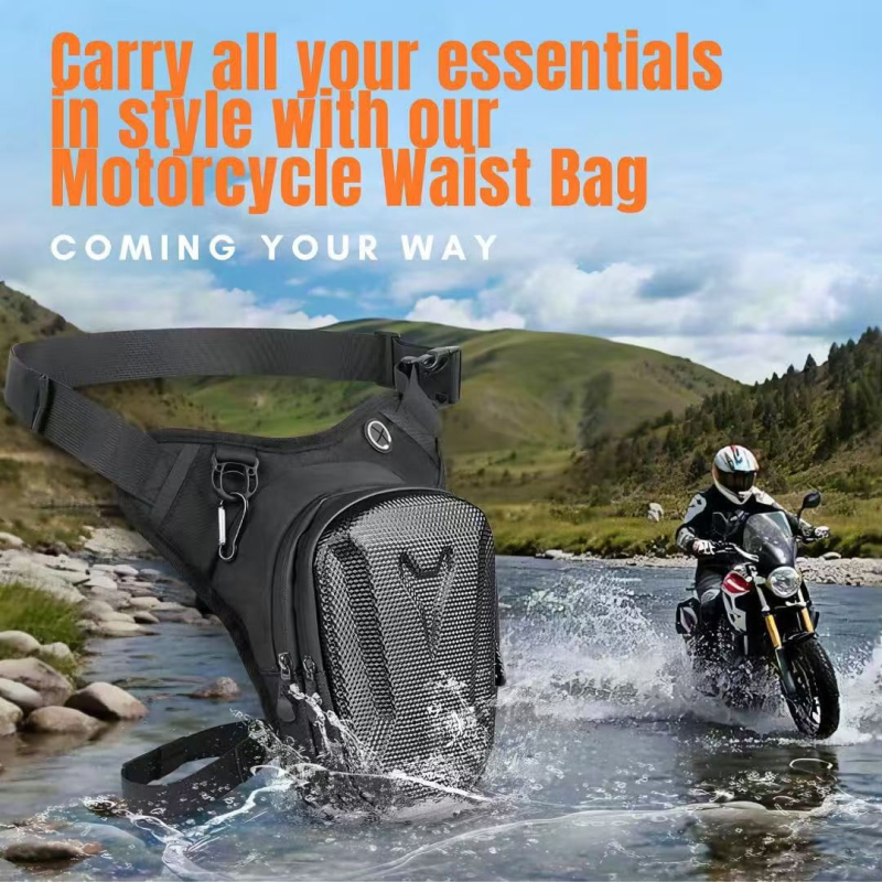 Motocikla ceļojumu soma ar stingru korpusu, poliesters, 1 L, ūdensizturīga ar lietus pārsegu