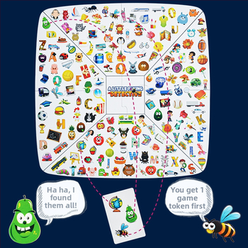 Detektív kártyás társasjáték gyerekeknek – műanyag, márka ELM/huamela, kor 4–14, edzés érzelmek, látás, szellemi fejlődés, kéz-agy koordináció, szülő-gyermek kommunikáció; dupla interakció