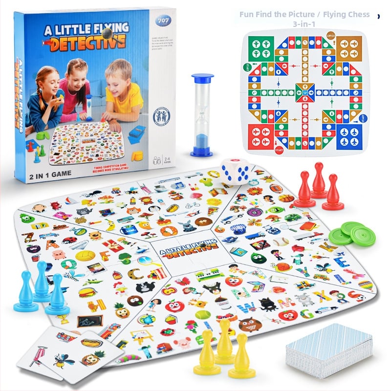 Detektív kártyás társasjáték gyerekeknek – műanyag, márka ELM/huamela, kor 4–14, edzés érzelmek, látás, szellemi fejlődés, kéz-agy koordináció, szülő-gyermek kommunikáció; dupla interakció