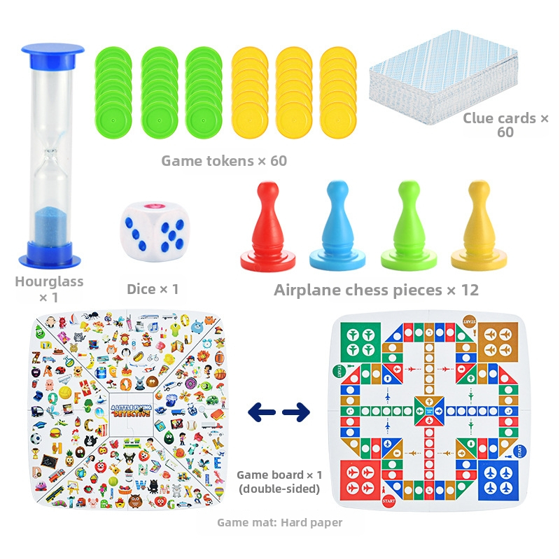 Detektív kártyás társasjáték gyerekeknek – műanyag, márka ELM/huamela, kor 4–14, edzés érzelmek, látás, szellemi fejlődés, kéz-agy koordináció, szülő-gyermek kommunikáció; dupla interakció