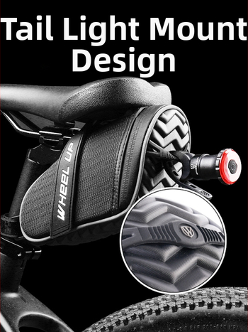 Cyklistická zadná taška na náradie, 1 L, polyester, model Cushion Tail Bag, vhodná pre cestné a horské bicykle