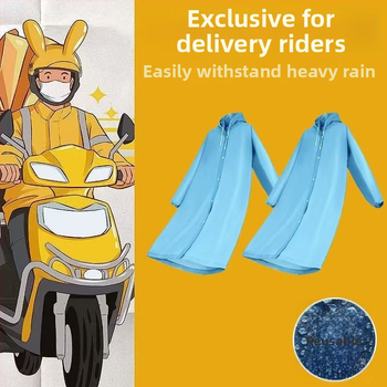 Piegādātājiem lietus mētelis – pilnīga ķermeņa ūdensizturīgs velosipēdu piegādes ponča, atkārtoti lietojams, audums: TPEs, PU līmēšana, logotipa drukāšana iespējama