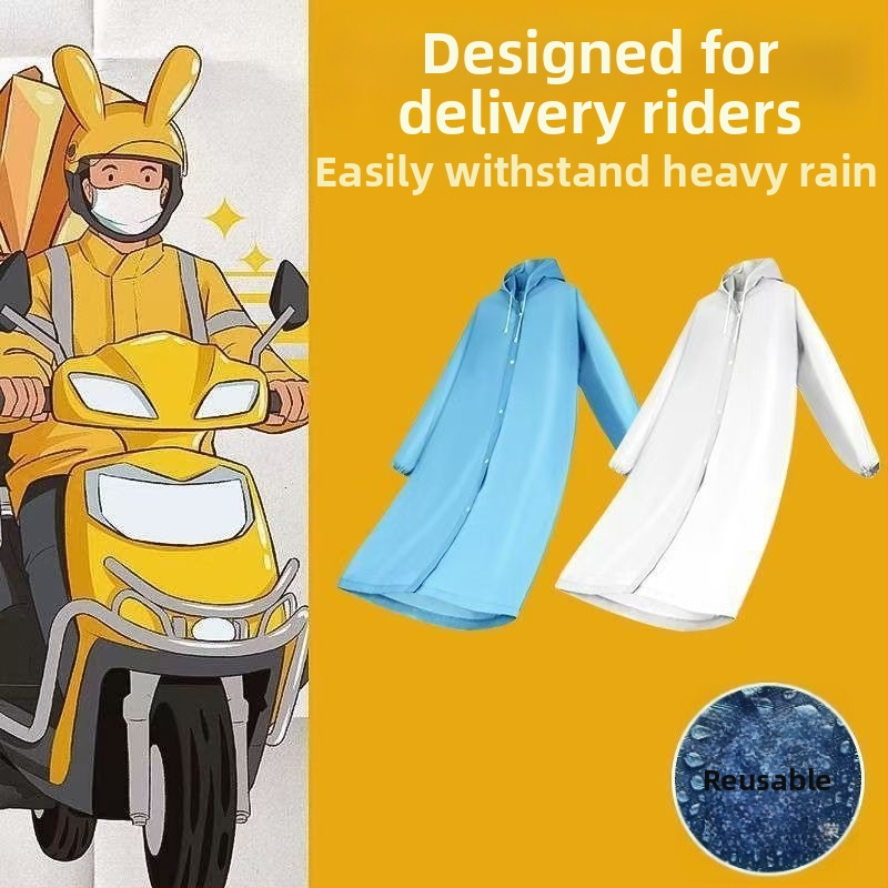 Pristatymo kurjeriams lietaus mantas – viso kūno atsparus vandeniui dviratų pristatymo pončo, daugkartinis naudojimas, audinys: TPEs, PU klijai, logotipo spausdinimas įmanomas