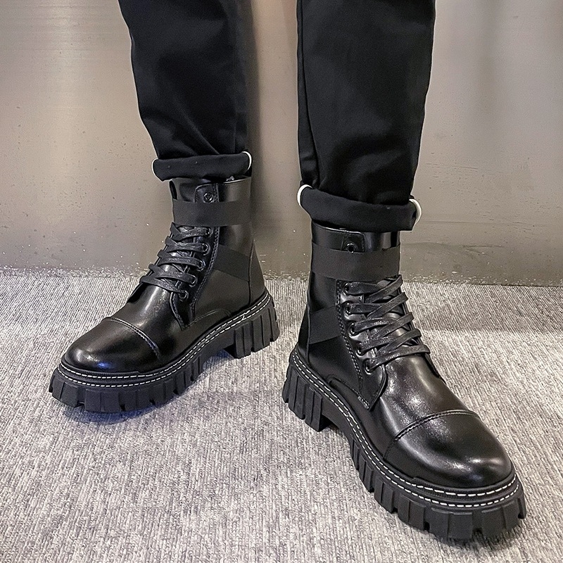 Férfi Martin bakancsok, magas szárú, vízálló mikroszálas felső rész, gumitalp